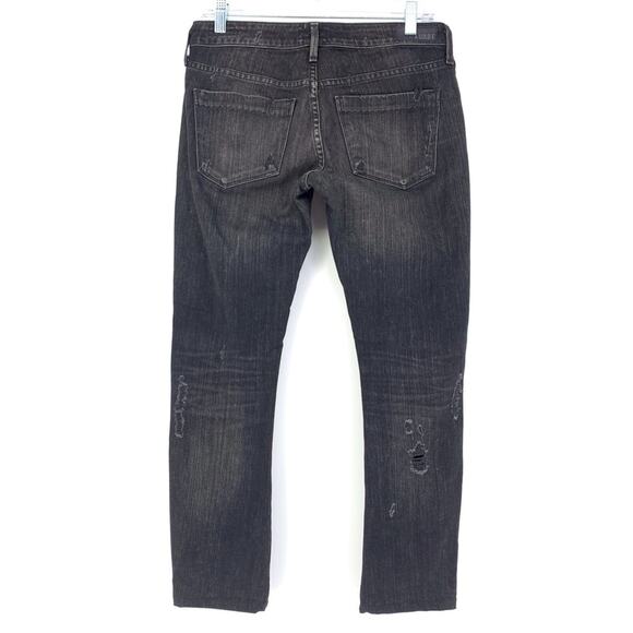 AGOLDE Women's Sz 26 Black Wash Jeans In Liverpool Distressed Low Rise Slim - Picture 2 of 7